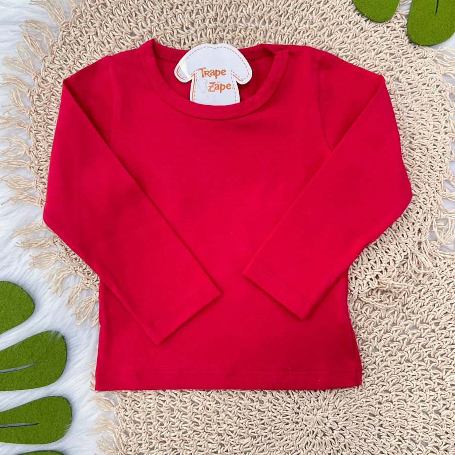 Blusa Manga Longa Básica - Vermelha